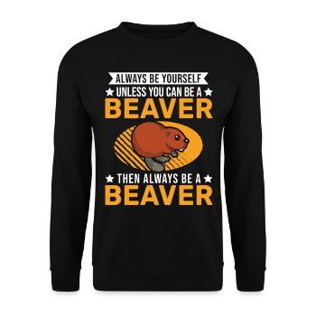 Soyez toujours vous-même Castor Castor Beaver Dam - Sweat-shirt Unisexe - noir - Devant - Alina (178cm) & Michal (187cm)