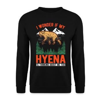 Hyäne Geschenk Erdwolf Hyena - Unisex Pullover - Schwarz - Vorne - Alina (178cm) & Michal (187cm)