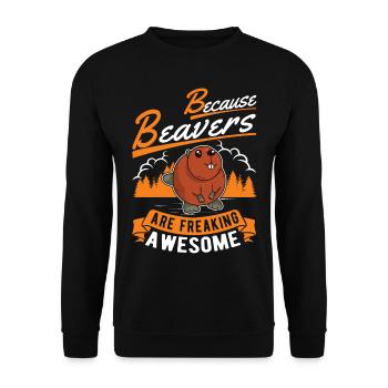 Parce que les castors sont des Biber géniaux - Sweat-shirt Unisexe - noir - Devant - Alina (178cm) & Michal (187cm)