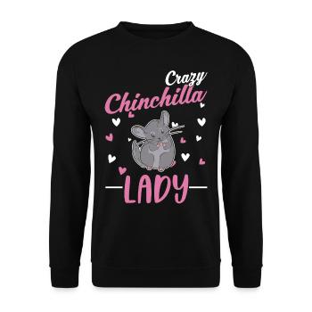 Crazy Chinchilla lady Chinchilla Frau - Unisex Pullover - Schwarz - Vorne - Alina (178cm) & Michal (187cm)