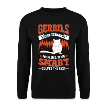 Gerbille Cadeau Rat de course mongol Gerbille - Sweat-shirt Unisexe - noir - Devant - Alina (178cm) & Michal (187cm)