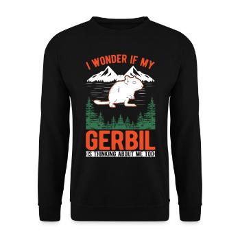 Gerbille Cadeau Rat de course mongol Gerbille - Sweat-shirt Unisexe - noir - Devant - Alina (178cm) & Michal (187cm)