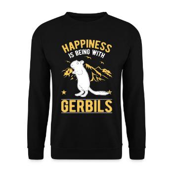 Gerbil Glück racing rat gerbil - Unisex Sweatshirt - black - Front - Alina (178cm) & Michal (187cm)