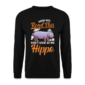 Hippo lover Hippo Hippo - Unisex Sweatshirt - black - Front - Alina (178cm) & Michal (187cm)
