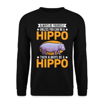 Soyez toujours vous-même hippopotame hippopotame hippopotame - Sweat-shirt Unisexe - noir - Devant - Alina (178cm) & Michal (187cm)