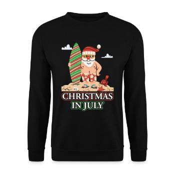 Weihnachten im Juli Noël en juillet Père Noël Humour - Sweat-shirt Unisexe - noir - Devant - Alina (178cm) & Michal (187cm)