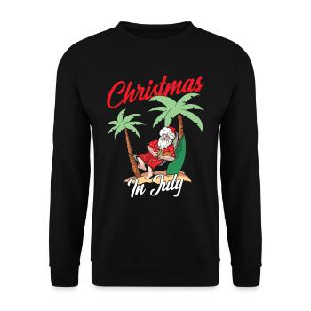 Weihnachten im Juli Noël en juillet Père Noël Humour - Sweat-shirt Unisexe - noir - Devant - Alina (178cm) & Michal (187cm)
