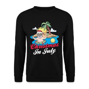 Weihnachten im Juli Noël en juillet Père Noël Humour - Sweat-shirt Unisexe - noir - Devant - Alina (178cm) & Michal (187cm)