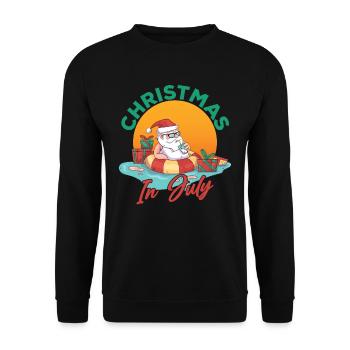 Weihnachten im juli Noël en juillet Humour Père Noël - Sweat-shirt Unisexe - noir - Devant - Alina (178cm) & Michal (187cm)