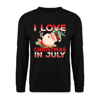 I love Christmas in July Christmas in July - Unisex Sweatshirt - black - Front - Alina (178cm) & Michal (187cm)