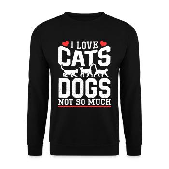Ich Liebe Katzen Die Hunde Nicht So Sehr Katze Süß - Unisex Pullover - Schwarz - Vorne - Alina (178cm) & Michal (187cm)