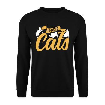 Je déteste Cat Lover Dog Animal Puppy - Sweat-shirt Unisexe - noir - Devant - Alina (178cm) & Michal (187cm)