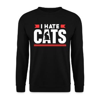 Je déteste l’amoureux des chats chiot chien animal - Sweat-shirt Unisexe - noir - Devant - Alina (178cm) & Michal (187cm)