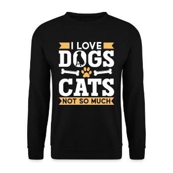 Ich Liebe Hunde Katzen Nicht So Sehr Hund Welpe - Unisex Pullover - Schwarz - Vorne - Alina (178cm) & Michal (187cm)