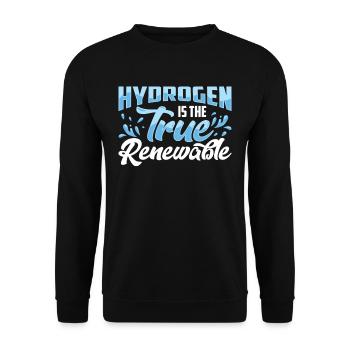 Hydrogen is the true renewable energy - Unisex Sweatshirt - black - Front - Alina (178cm) & Michal (187cm)