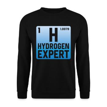 Hydrogen Expert Hydrogen Energy Element - Unisex Sweatshirt - black - Front - Alina (178cm) & Michal (187cm)