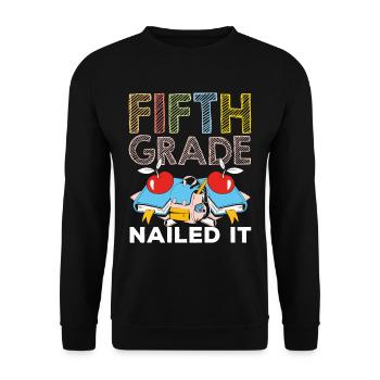 5 Class Completed School Fifth Grader Fifth - Unisex Sweatshirt - black - Front - Alina (178cm) & Michal (187cm)
