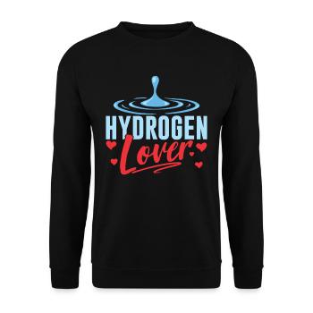 Hydrogen Lover Energy Element Hydrogen - Unisex Sweatshirt - black - Front - Alina (178cm) & Michal (187cm)