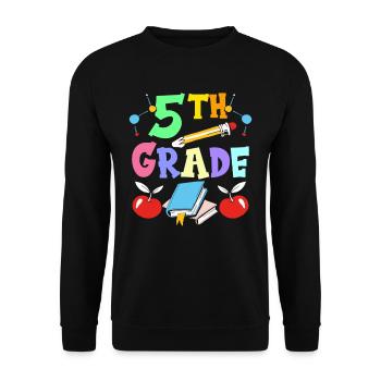 5th Grade School 5th Class Fifth Grader Fifth - Unisex Sweatshirt - black - Front - Alina (178cm) & Michal (187cm)