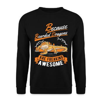 Bearded dragon saying Bearded Dragon - Unisex Sweatshirt - black - Front - Alina (178cm) & Michal (187cm)