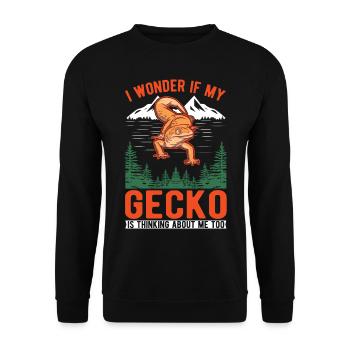 Gecko Cadeau Léopard Gecko - Sweat-shirt Unisexe - noir - Devant - Alina (178cm) & Michal (187cm)
