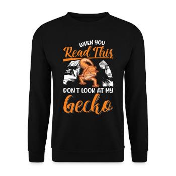 Gecko Cadeau Léopard Gecko - Sweat-shirt Unisexe - noir - Devant - Alina (178cm) & Michal (187cm)