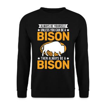 Soyez toujours vous-même Bison Buffle Büffel - Sweat-shirt Unisexe - noir - Devant - Alina (178cm) & Michal (187cm)
