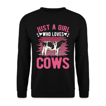 Cow Girls Cattle Cows Cattle breeders - Unisex Sweatshirt - black - Front - Alina (178cm) & Michal (187cm)