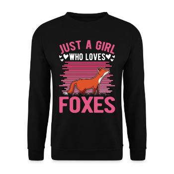 Fox Girl Gift - Unisex Sweatshirt - black - Front - Alina (178cm) & Michal (187cm)