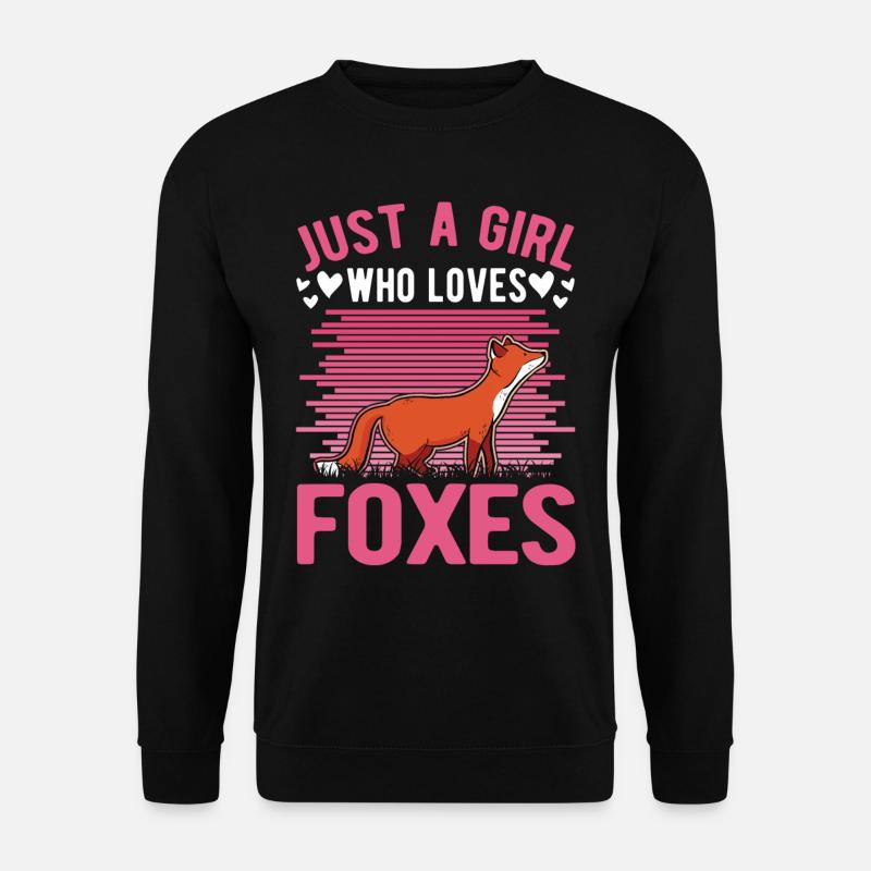 Fox Girl Gift - Unisex Sweatshirt - black