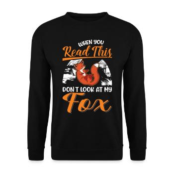 Fuchs Geschenk Rotfuchs - Unisex Pullover - Schwarz - Vorne - Alina (178cm) & Michal (187cm)