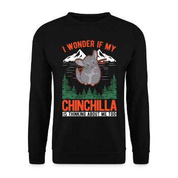 Chinchilla Gift Woolly Short-tailed Chinchilla - Unisex Sweatshirt - black - Front - Alina (178cm) & Michal (187cm)