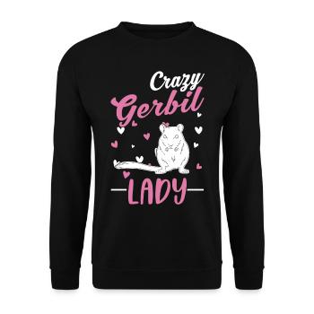 Crazy Gerbil Lady Racing Rat Gerbil Gerbil - Sweat-shirt Unisexe - noir - Devant - Alina (178cm) & Michal (187cm)