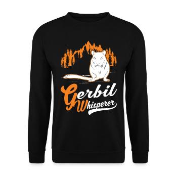 Gerbil Whisperer Racing Rat Gift Gerbil - Unisex Sweatshirt - black - Front - Alina (178cm) & Michal (187cm)