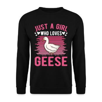 Geese Girls Goose Breeder Goose Goose - Unisex Sweatshirt - black - Front - Alina (178cm) & Michal (187cm)