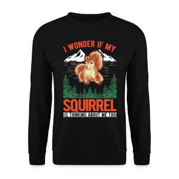Écureuil Cadeau Écureuil Gris - Sweat-shirt Unisexe - noir - Devant - Alina (178cm) & Michal (187cm)