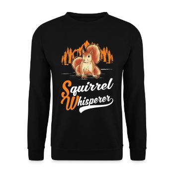 Eichhörnchen Flüsterer Squirrel Whisperer - Unisex Sweatshirt - black - Front - Alina (178cm) & Michal (187cm)