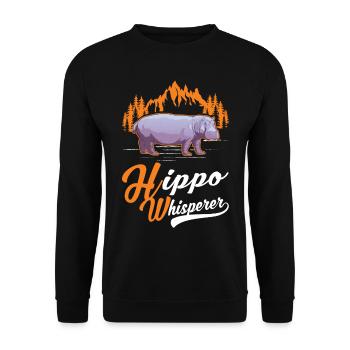 Hippo Whisperer Hippo Hippo Hippo - Unisex Sweatshirt - black - Front - Alina (178cm) & Michal (187cm)