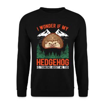 Igel Geschenk Stacheligel - Unisex Pullover - Schwarz - Vorne - Alina (178cm) & Michal (187cm)
