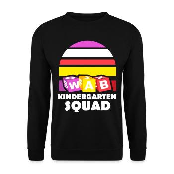 Kindergarten Squad Humor Sprüche Süß Kinder - Unisex Pullover - Schwarz - Vorne - Alina (178cm) & Michal (187cm)