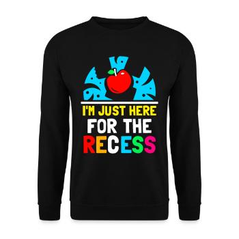 I'm only here for the break Back to School - Unisex Sweatshirt - black - Front - Alina (178cm) & Michal (187cm)