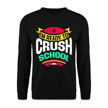 I am ready for the school day Teacher School - Unisex Sweatshirt - black - Front - Alina (178cm) & Michal (187cm)