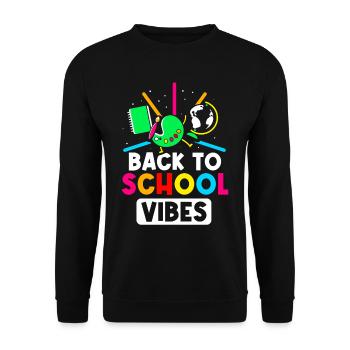 Back to School Vibes Back to School Back to School - Unisex Sweatshirt - black - Front - Alina (178cm) & Michal (187cm)