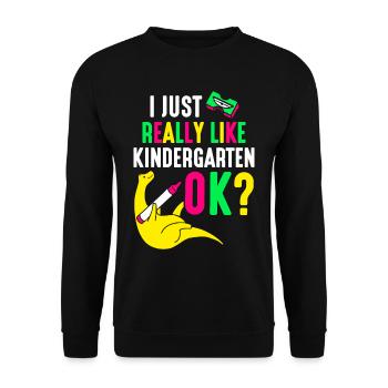 J’aime juste le jardin d’enfants très mignon - Sweat-shirt Unisexe - noir - Devant - Alina (178cm) & Michal (187cm)