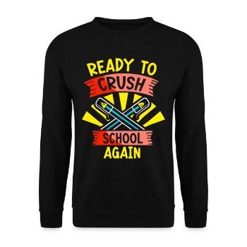 Bereit Die Schule Wieder Zu Erobern Schulstart - Unisex Pullover - Schwarz - Vorne - Alina (178cm) & Michal (187cm)