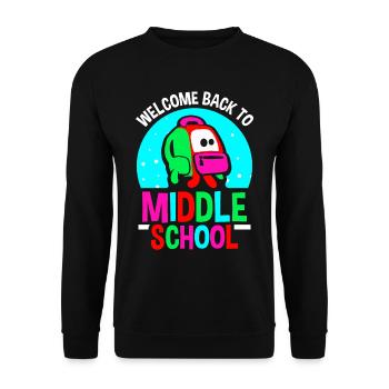 Welcome Back to Middle School Back to School - Unisex Sweatshirt - black - Front - Alina (178cm) & Michal (187cm)