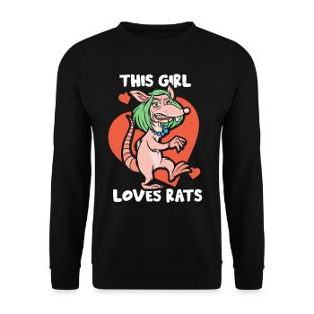 This girl loves rat rat animal cute - Unisex Sweatshirt - black - Front - Alina (178cm) & Michal (187cm)