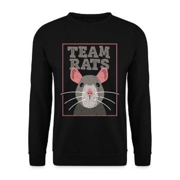 Team Rat Rat Lovers Animal Cute - Unisex Sweatshirt - black - Front - Alina (178cm) & Michal (187cm)