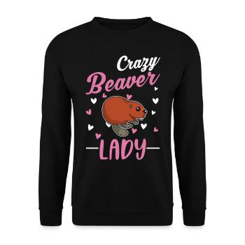 Folle Dame Castor Femme Castor - Sweat-shirt Unisexe - noir - Devant - Alina (178cm) & Michal (187cm)