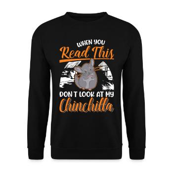 Chinchilla Gift Woolly Short-tailed Chinchilla - Unisex Sweatshirt - black - Front - Alina (178cm) & Michal (187cm)